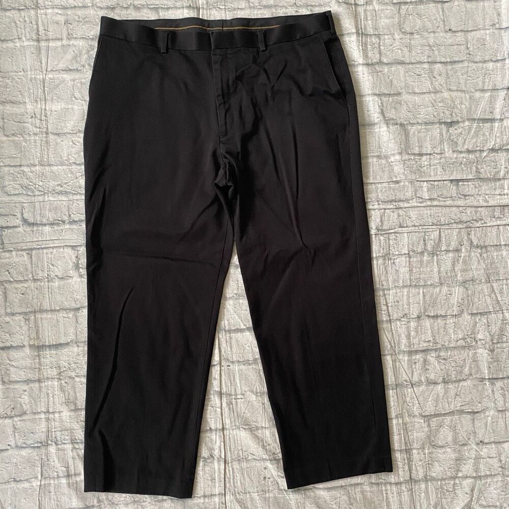 Axist men 42/30 casual flat front 100% cotton chino pants black